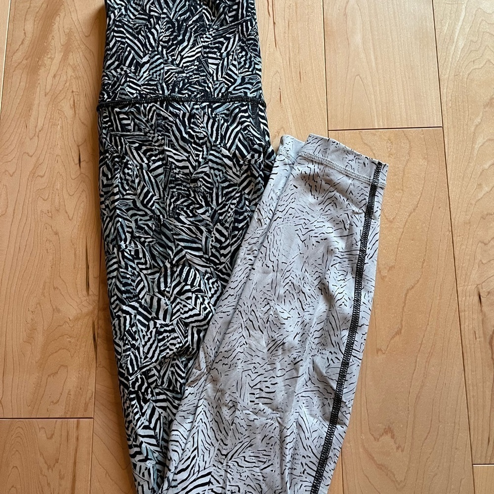 Lululemon Wunder Under Leggings Dazzle Nulux Alpine White Black, Size 4 - Picture 13 of 15
